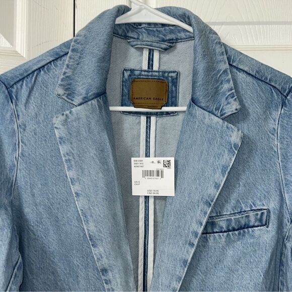 American Eagle Outfitters Light Blue Oversized Jacket(Size Small) - Picture 8 of 11